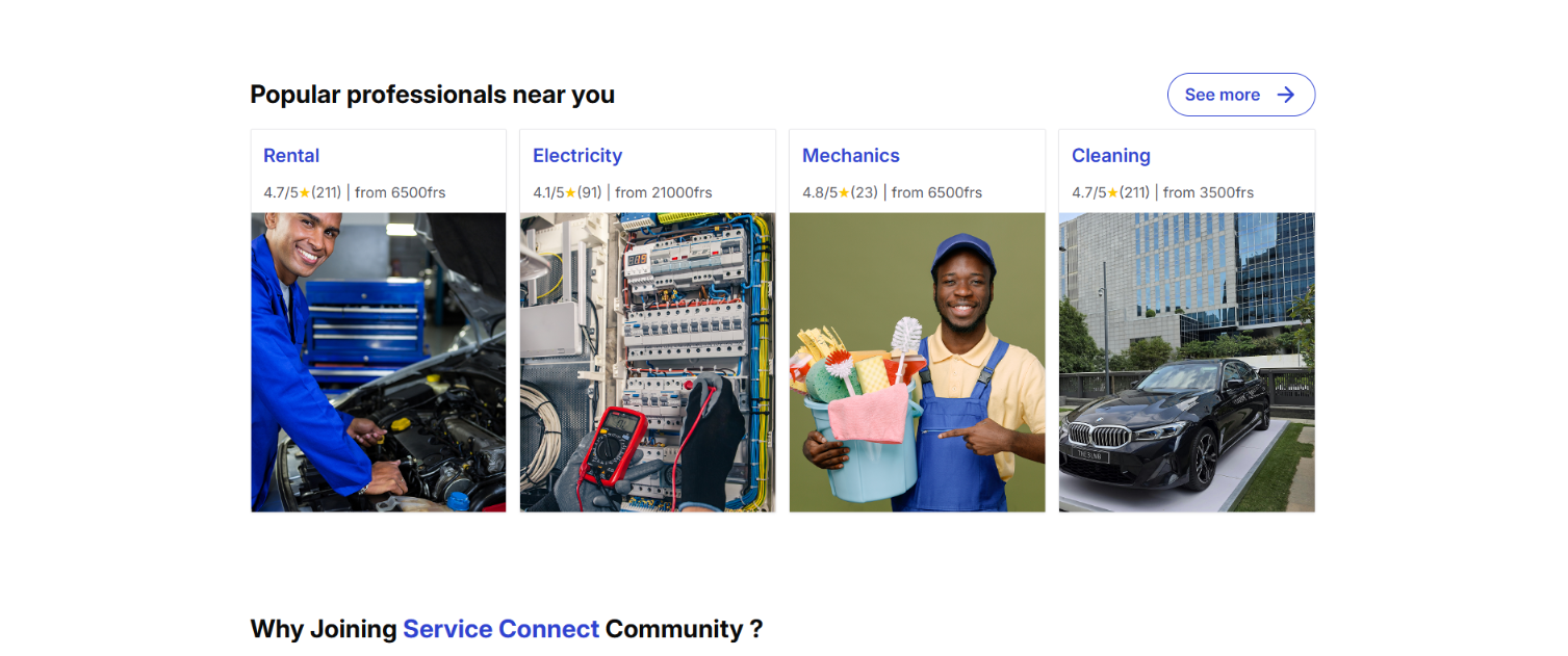 Service connect web app