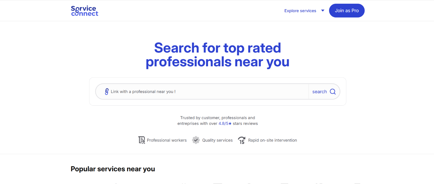 Service connect web app